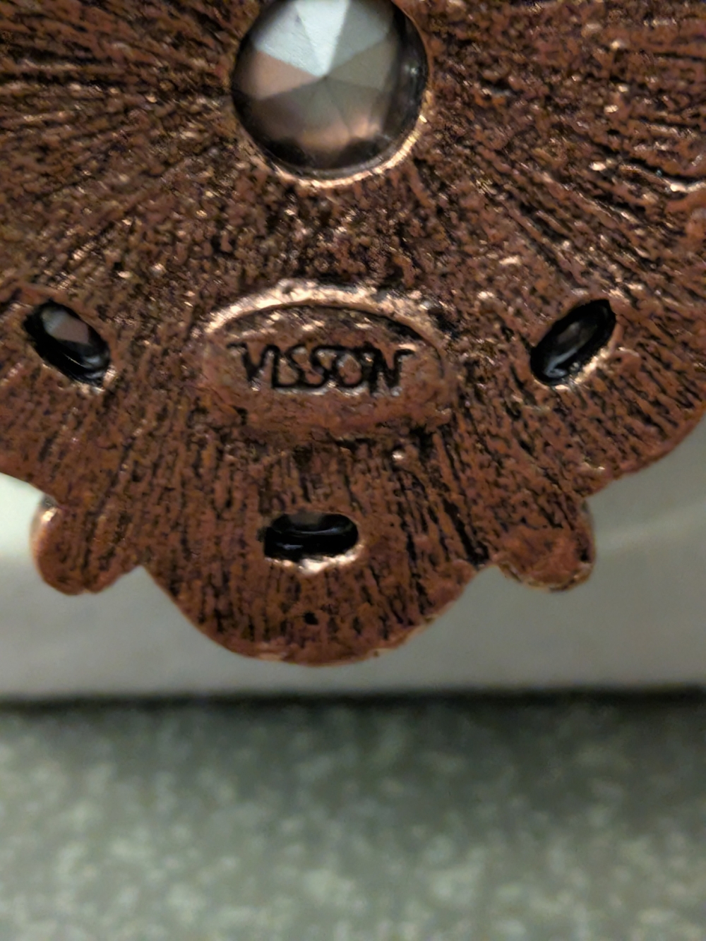 Vintage Visson Rose Gold and Silver Crystal Pendant Necklace - Picture 6 of 6